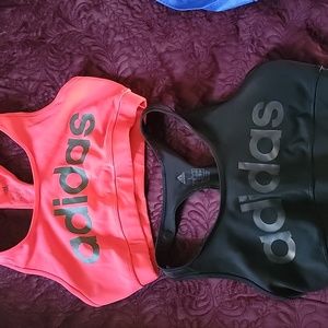 Classic Adidas Sport Bras Orange and Black
